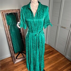 Calvin Klein Emerald Green zebra pattern Dress